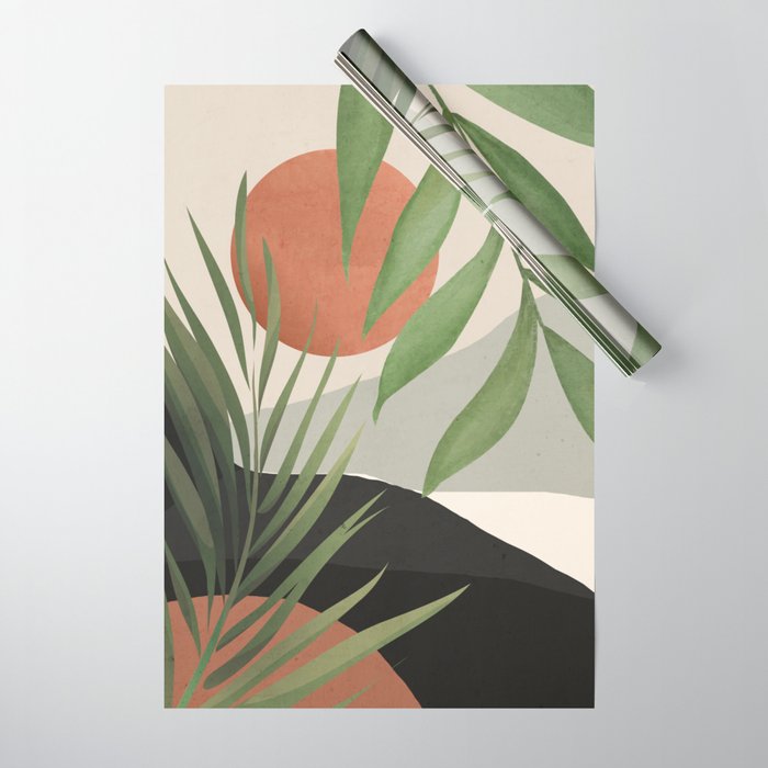 Abstract Art Tropical Leaves 46 Wrapping Paper Gallery Image 1