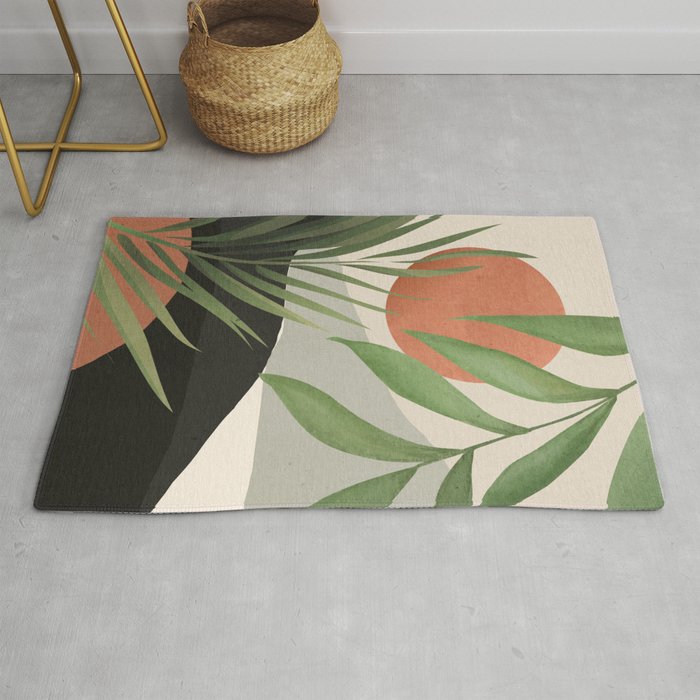 Abstract Art Tropical Leaves 46 Rug Gallery Image 1