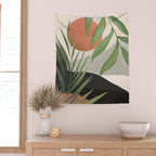 Abstract Art Tropical Leaves 46 Wall Tapestry Gallery Image 2