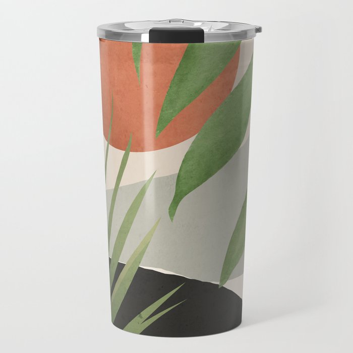 Abstract Art Tropical Leaves 46 Travel Mug Gallery Image 1