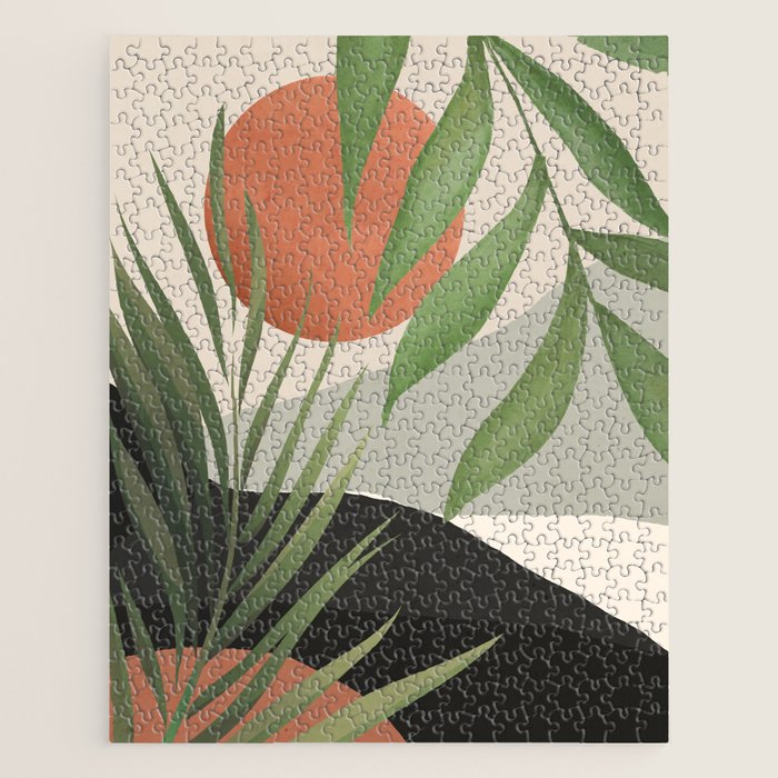 Abstract Art Tropical Leaves 46 Jigsaw Puzzle Gallery Image 1