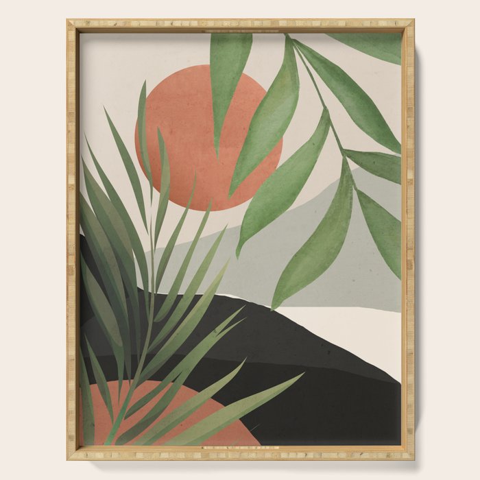 Abstract Art Tropical Leaves 46 Serving Tray Gallery Image 1