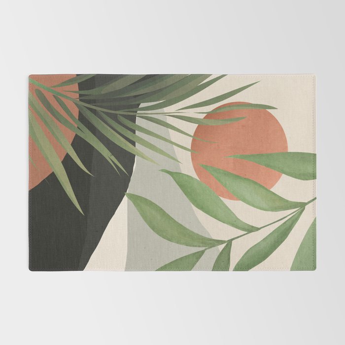 Abstract Art Tropical Leaves 46 Rug Gallery Image 2