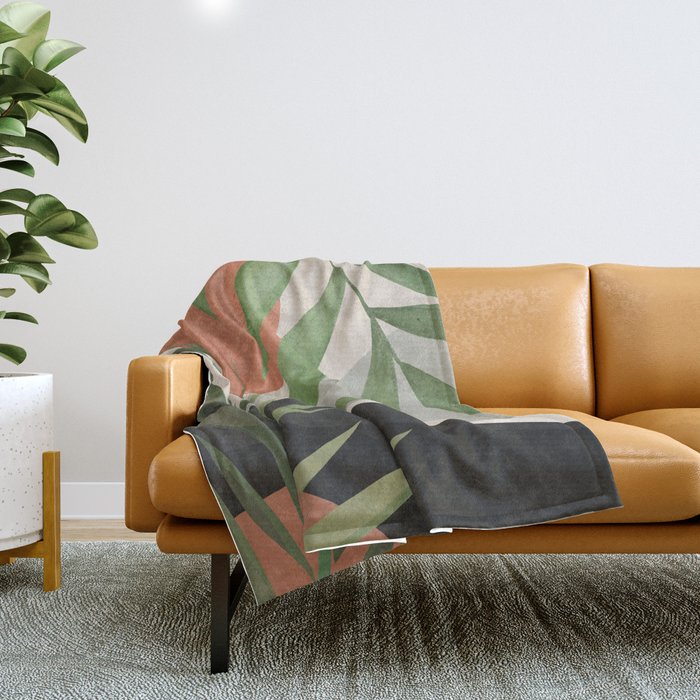 Abstract Art Tropical Leaves 46 Throw Blanket Gallery Image 1
