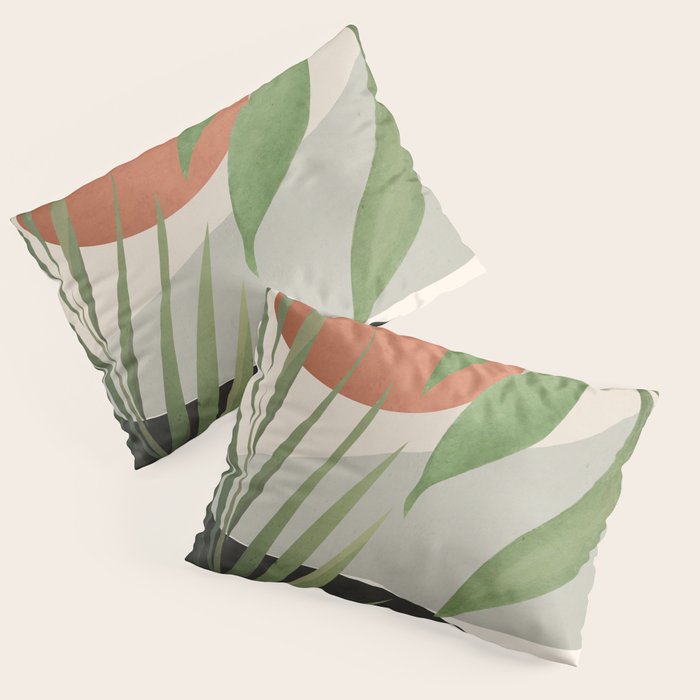 Abstract Art Tropical Leaves 46 Pillow Sham Gallery Image 1