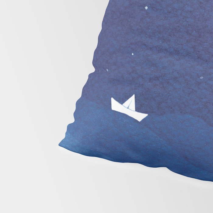 Lighthouse & the paper boat, blue ocean Pillow Sham Gallery Image 4