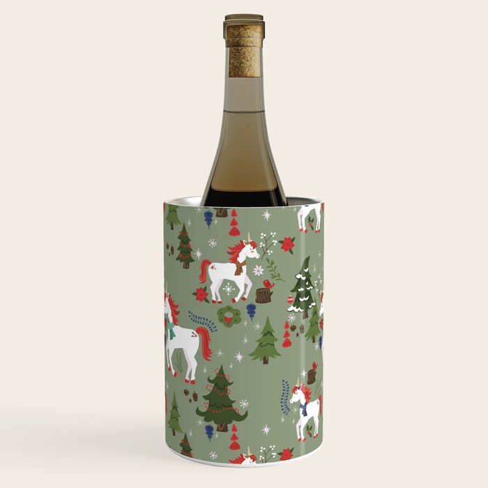 Christmas Winter Unicorn Pattern Wine Chiller Gallery Image 3