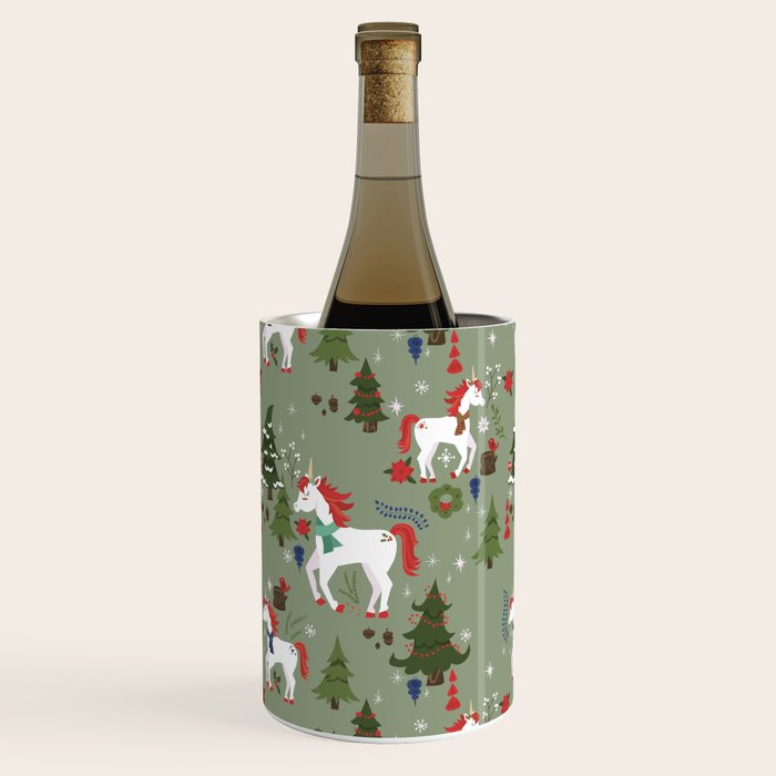 Christmas Winter Unicorn Pattern Wine Chiller Gallery Image 2