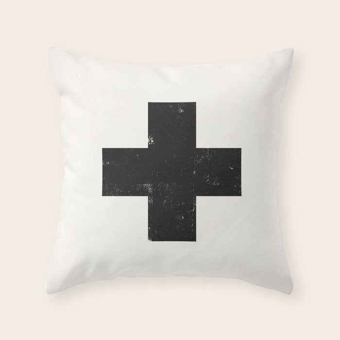 Ski Patrol Sign Throw Pillow Gallery Image 1