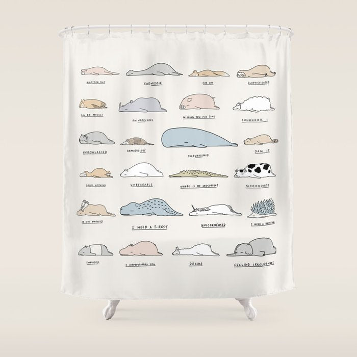The Moody Animals (Colours) Shower Curtain Gallery Image 1