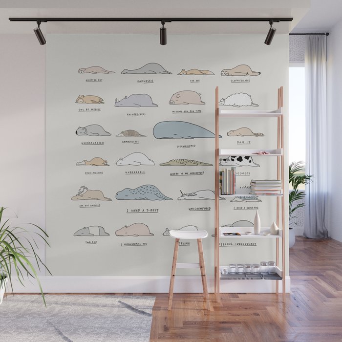 The Moody Animals (Colours) Wall Mural Gallery Image 1