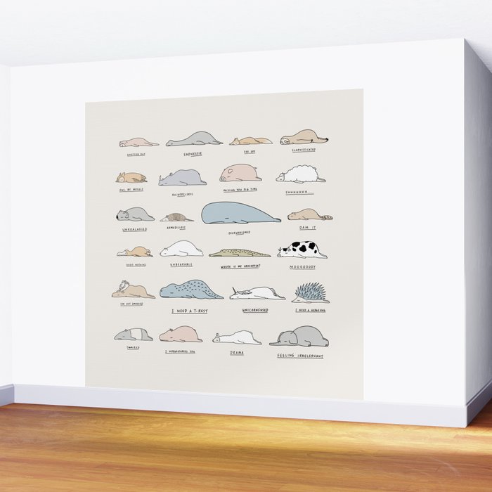The Moody Animals (Colours) Wall Mural Gallery Image 2