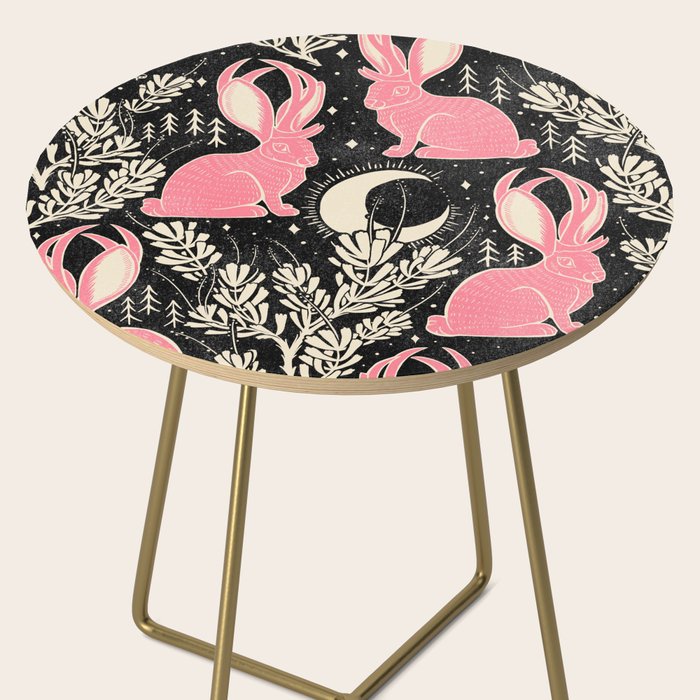 Jackalope - black and pink Side Table Gallery Image 2