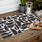 Abstract Linocut Pattern #3 Outdoor Rug Gallery Image 2