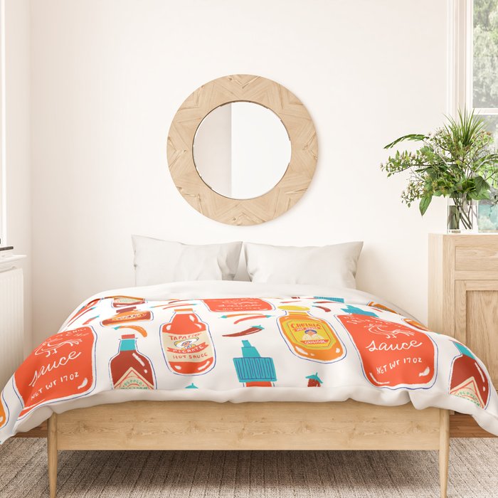 Hot Sauce and Chili Peppers Duvet Cover Gallery Image 3