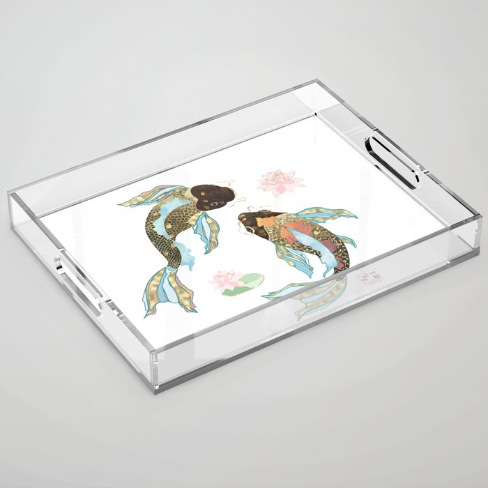 Metallic Koi III-Custom Acrylic Tray Gallery Image 1