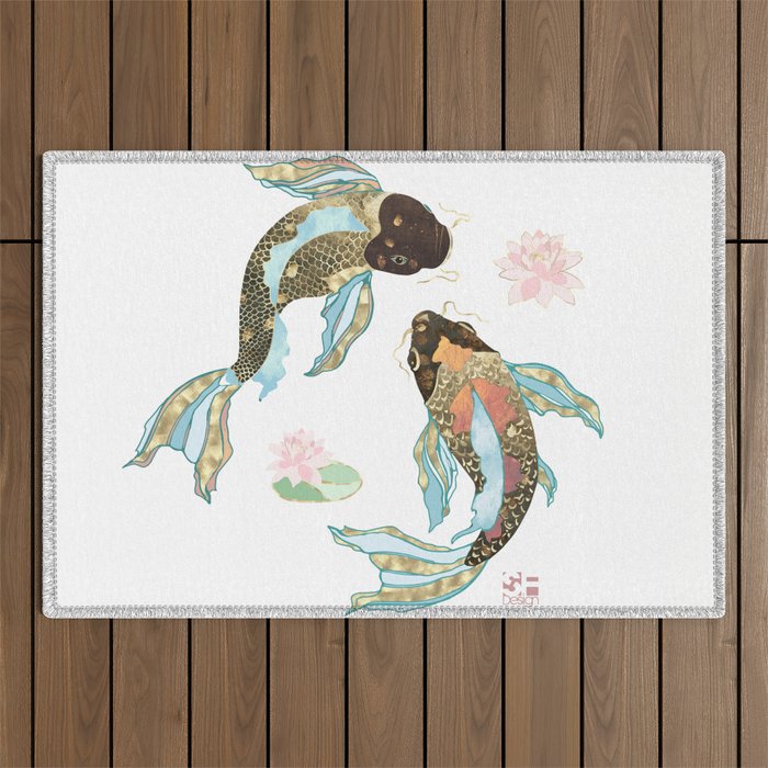 Metallic Koi III-Custom Outdoor Rug Gallery Image 1