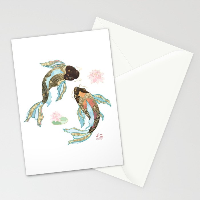 Metallic Koi III-Custom Stationery Card Gallery Image 2