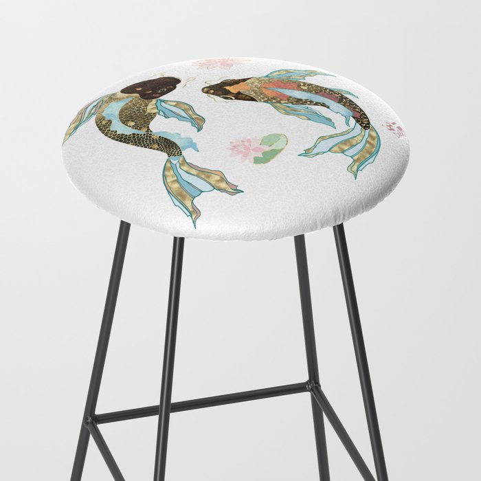 Metallic Koi III-Custom Stool Gallery Image 2