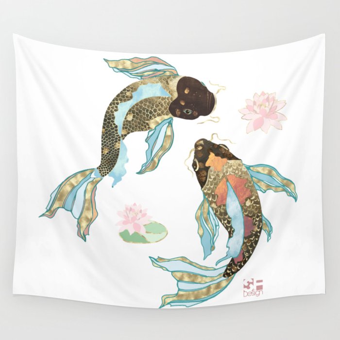 Metallic Koi III-Custom Wall Tapestry Gallery Image 4