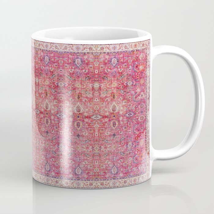 N45 - Pink Vintage Traditional Moroccan Boho & Farmhouse Style Artwork. Coffee Mug Gallery Image 1