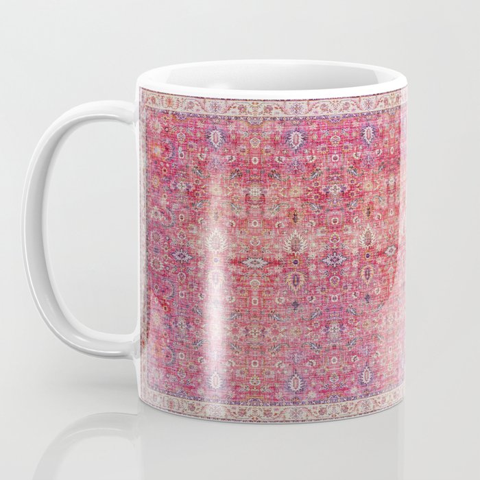 N45 - Pink Vintage Traditional Moroccan Boho & Farmhouse Style Artwork. Coffee Mug Gallery Image 3
