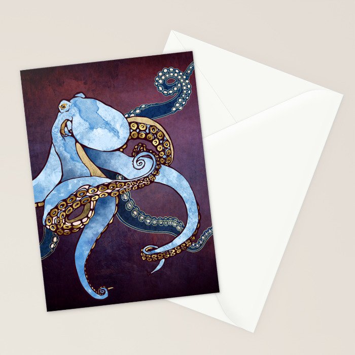 Metallic Octopus III Stationery Card Gallery Image 2