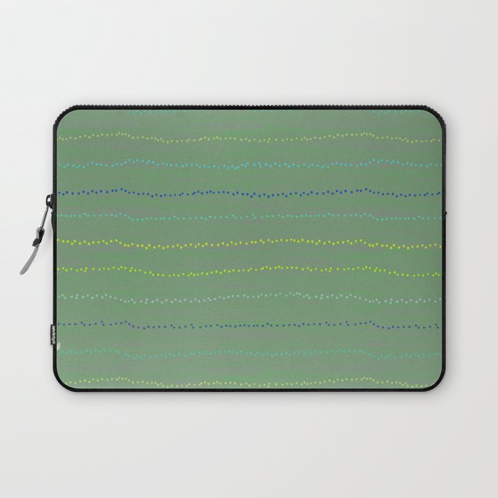 Minimal Doodle Dots in Sage Green Laptop Sleeve Gallery Image 1