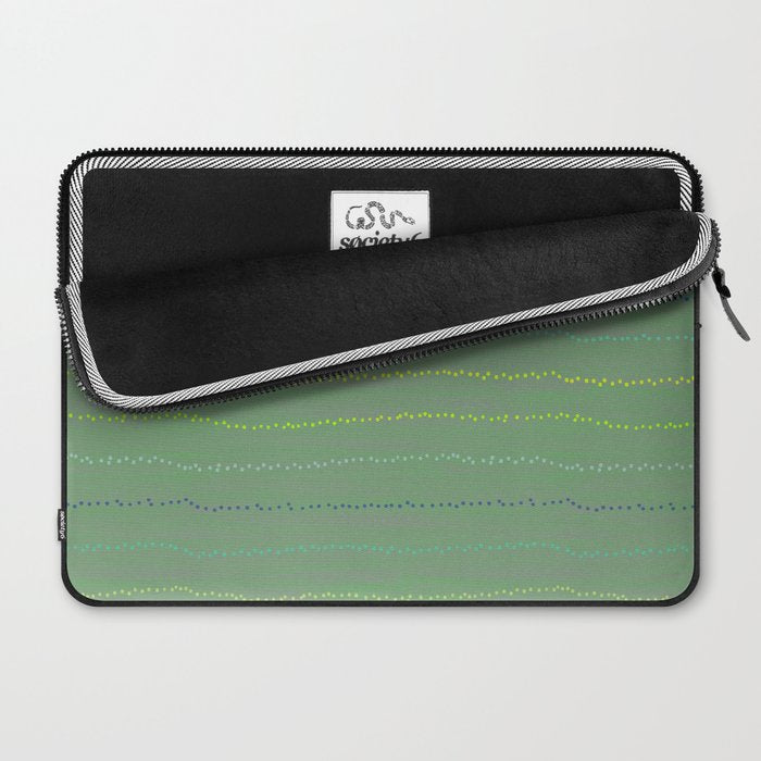 Minimal Doodle Dots in Sage Green Laptop Sleeve Gallery Image 2