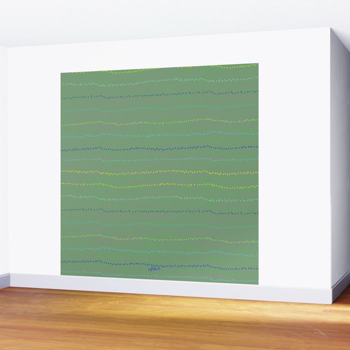 Minimal Doodle Dots in Sage Green Wall Mural Gallery Image 2