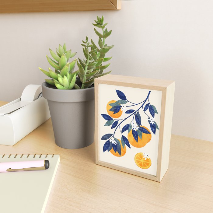 Mediterranean orange branch Mini Art Print Gallery Image 2
