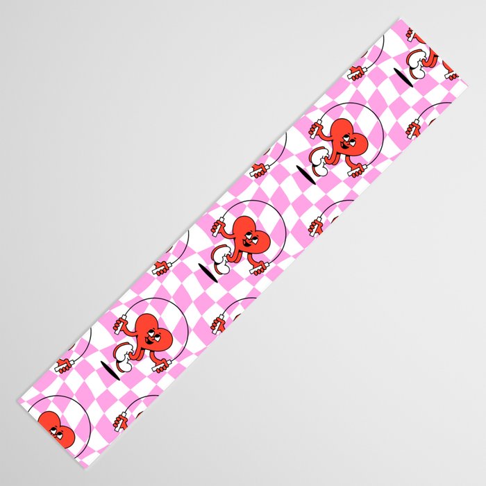 Retro love heart cartoon character pattern Table Runner Gallery Image 3