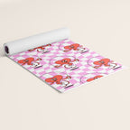 Retro love heart cartoon character pattern Yoga Mat Gallery Image 2