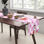 Retro love heart cartoon character pattern Table Runner Gallery Image 2