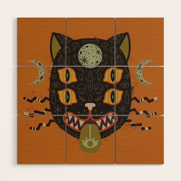 Spooky Cat Wood Wall Art Gallery Image 1