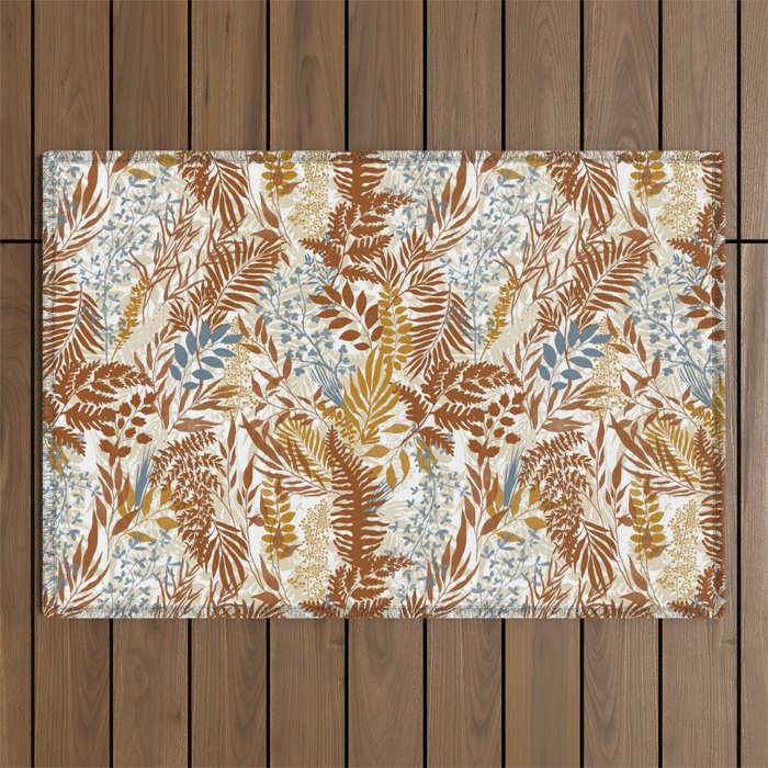 Leafy autumn forest B Outdoor Rug Gallery Image 1