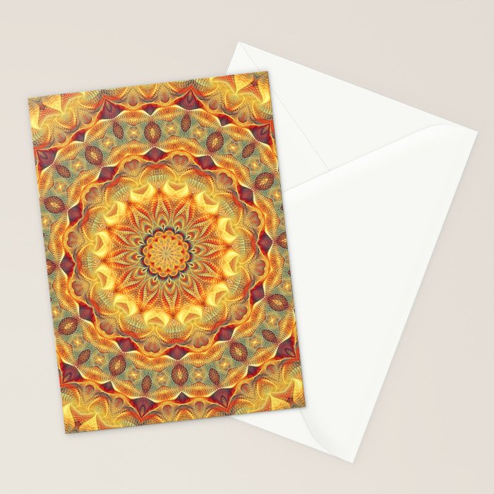 Flower Of Life Mandala (Sun) Stationery Card Gallery Image 2