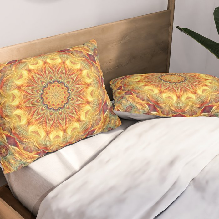 Flower Of Life Mandala (Sun) Pillow Sham Gallery Image 2