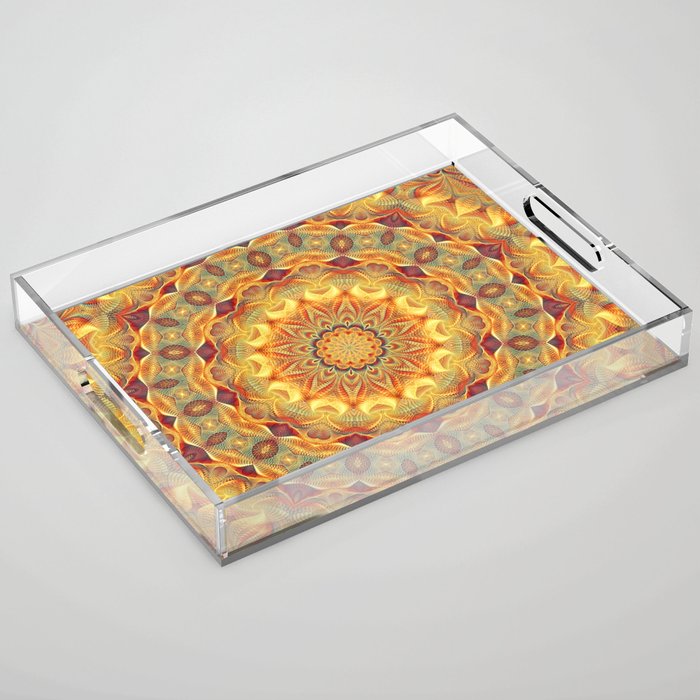 Flower Of Life Mandala (Sun) Acrylic Tray Gallery Image 1