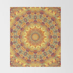Flower Of Life Mandala (Sun) Throw Blanket Gallery Image 2
