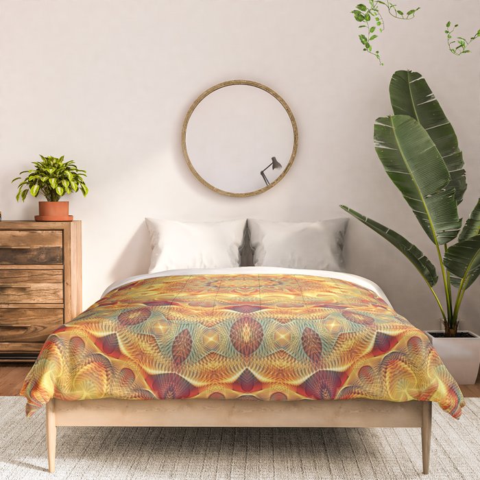Flower Of Life Mandala (Sun) Comforter Gallery Image 3