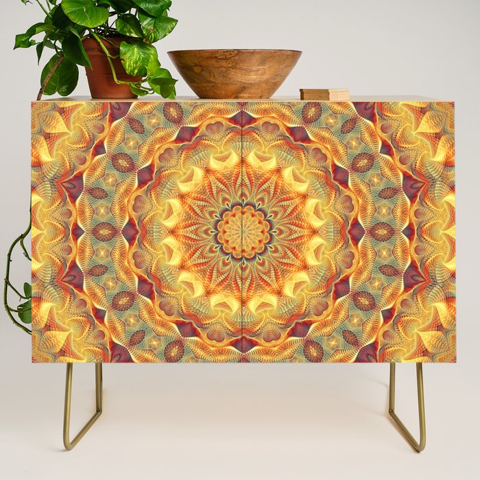 Flower Of Life Mandala (Sun) Credenza Gallery Image 1