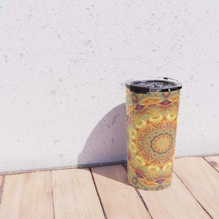 Flower Of Life Mandala (Sun) Travel Mug Gallery Image 4