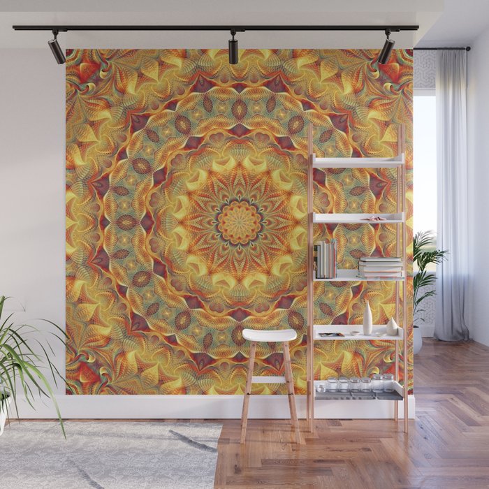 Flower Of Life Mandala (Sun) Wall Mural Gallery Image 1