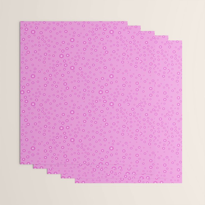 Pink 1970s Inspired Mini Daisies Ditsy Pattern Wrapping Paper Gallery Image 3