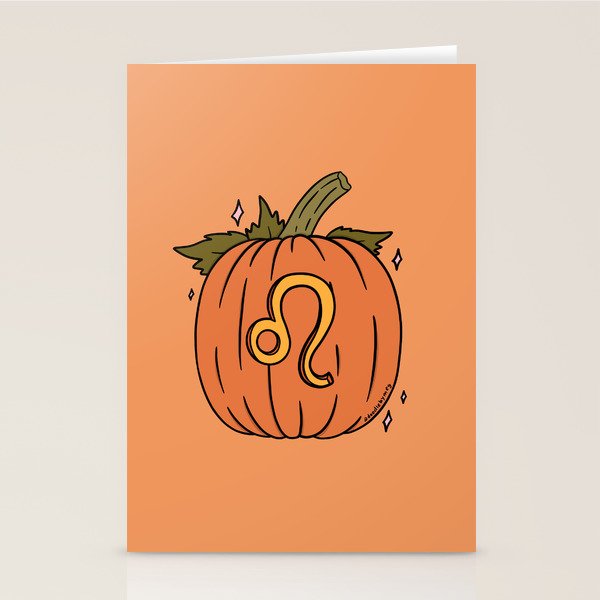 Leo Pumpkin Stationery Card Gallery Image 1