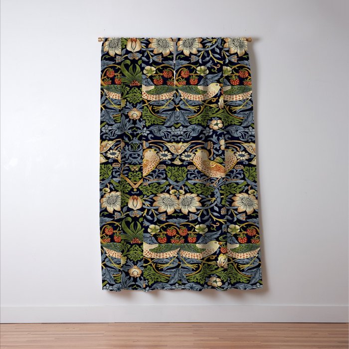 William Morris Strawberry Thief pattern Window Curtain Gallery Image 3