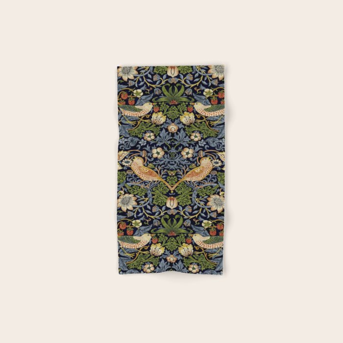 William Morris Strawberry Thief pattern Bath Towel Gallery Image 1