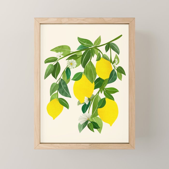 Summer Lemons / Tropical Fruit Series Mini Art Print Gallery Image 1