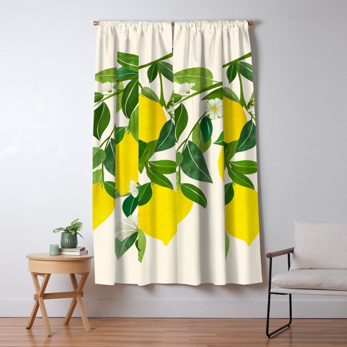 Summer Lemons / Tropical Fruit Series Window Curtain Gallery Image 1